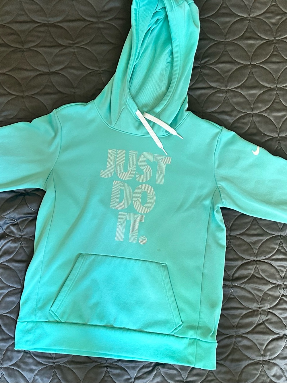 Nike Kids Teal/Light Blue 'Just Do It.' Pullover Hoodie